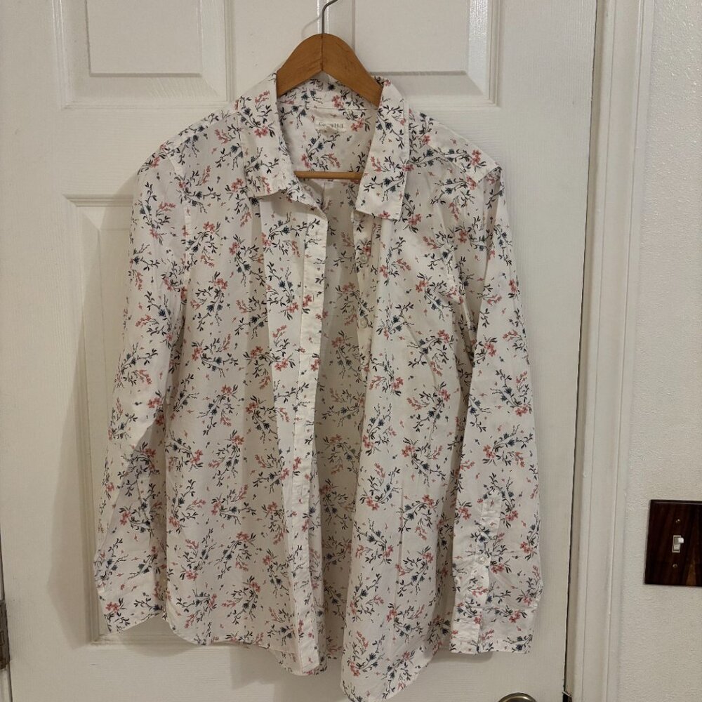 Garnet Hill Long Sleeve Button Down top - Sz 12